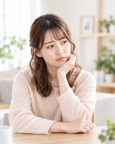 悩む母親